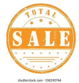 rubber stamp with text "total sale" on white, vector illustration