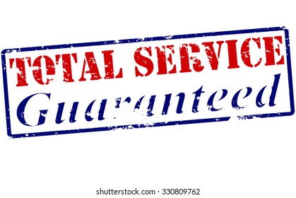 Rubber stamp with text total service guaranteed inside, vector illustration