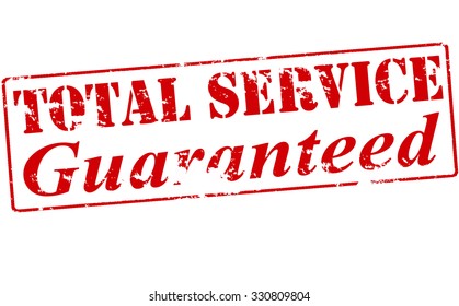 Rubber stamp with text total service guaranteed inside, vector illustration
