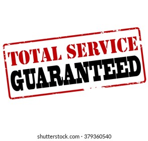 Rubber stamp with text total service guaranteed inside, vector illustration