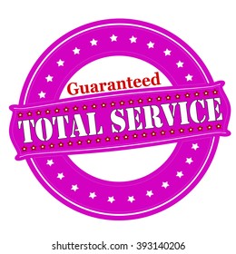Rubber stamp with text total service guaranteed inside, vector illustration