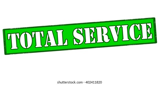 Rubber stamp with text total service inside, vector illustration