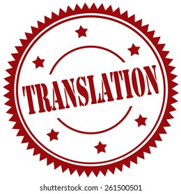 Rubber stamp with text Translation,vector illustration