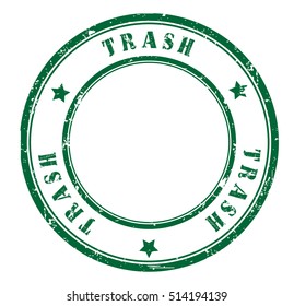 rubber stamp with text "Trash" on white, vector illustration