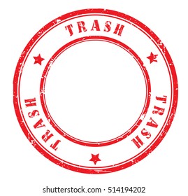 rubber stamp with text "Trash" on white, vector illustration