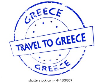Rubber stamp with text travel to Greece inside, vector illustration