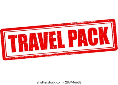 Rubber stamp with text travel pack inside, vector illustration