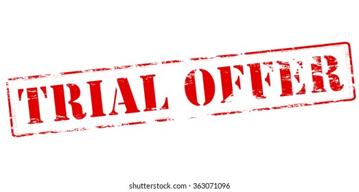 Rubber stamp with text trial offer inside, vector illustration