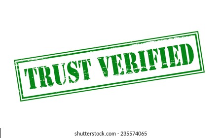 Rubber stamp with text trust verified inside, vector illustration
