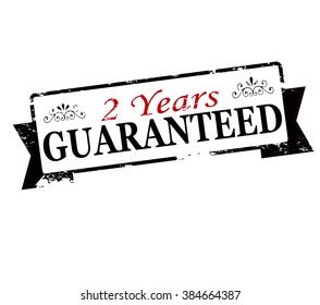 Rubber stamp with text two years guaranteed inside, vector illustration