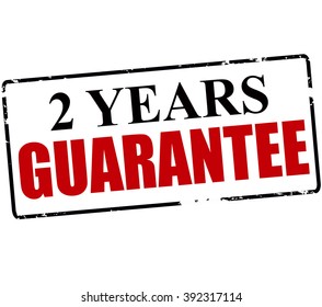 Rubber stamp with text two years guarantee inside, vector illustration
