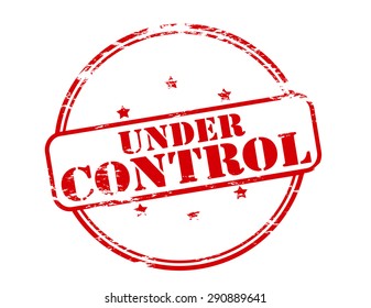 Rubber stamp with text under control inside, vector illustration