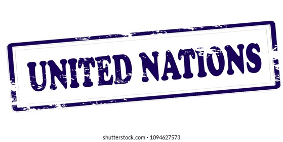 Rubber Stamp With Text United Nations Inside, Vector Illustration