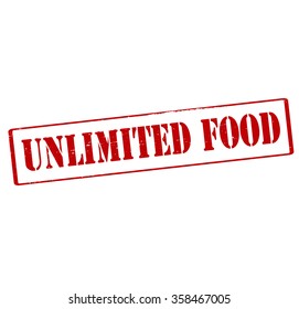 Rubber Stamp With Text Unlimited Food Inside, Vector Illustration