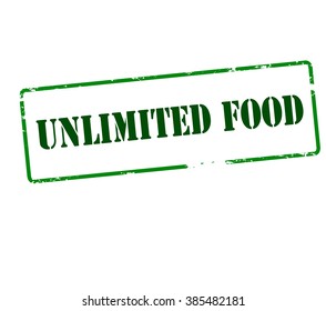 Rubber Stamp With Text Unlimited Food Inside, Vector Illustration