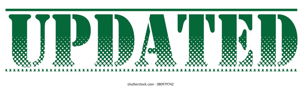  rubber stamp with text "updated" on white, vector illustration