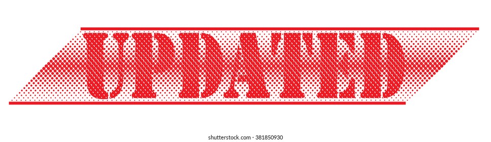  rubber stamp with text "updated" on white, vector illustration