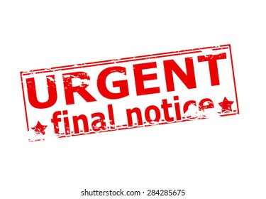 Rubber stamp with text urgent final notice inside, vector illustration