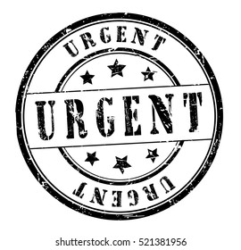 rubber stamp with text "urgent" on white, vector illustration