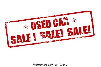 Rubber stamp with text used car inside, vector illustration