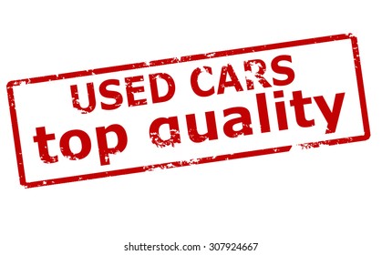 Rubber stamp with text used car inside, vector illustration
