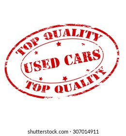 Rubber stamp with text used cars inside, vector illustration