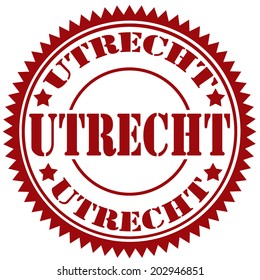 Rubber stamp with text Utrecht,vector illustration