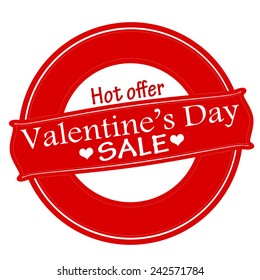 Rubber stamp with text Valentine day sale inside, vector illustration