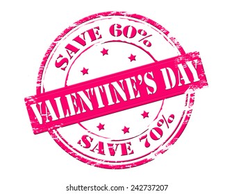 Rubber stamp with text Valentine day save inside, vector illustration