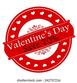 Rubber stamp with text Valentine day save inside, vector illustration