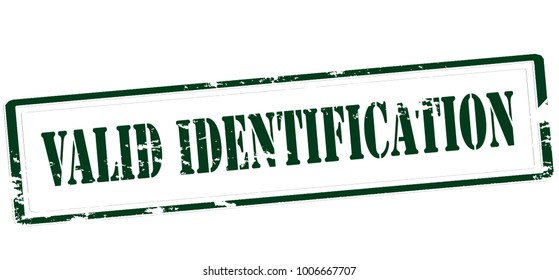Rubber stamp with text valid identification inside, vector illustration