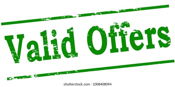 Rubber stamp with text valid offers inside, vector illustration