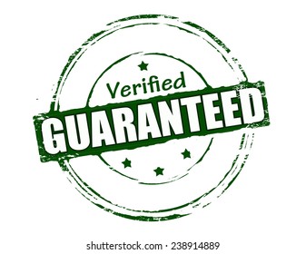 Rubber stamp with text verified guaranteed inside, vector illustration