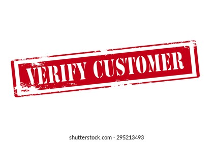Rubber stamp with text verify customer inside, vector illustration
