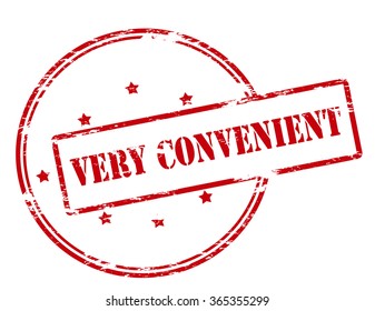 Rubber stamp with text very convenient inside, vector illustration
