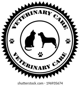 Rubber stamp with text Veterinary Care,vector illustration