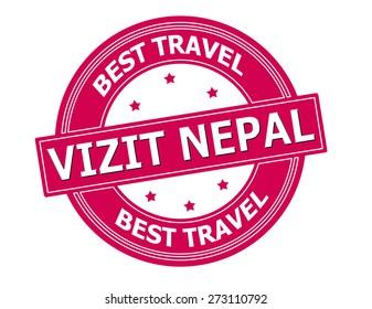 Rubber stamp with text visit Nepal in Haitian language inside, vector illustration