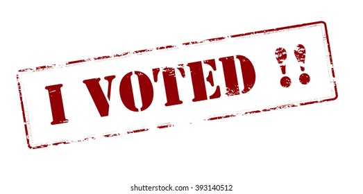 Rubber stamp with text i voted inside, vector illustration