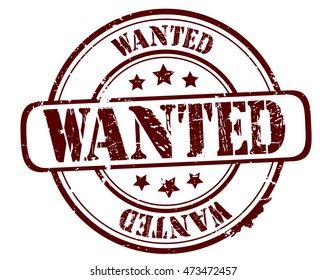 rubber stamp with text "wanted" on white, vector illustration