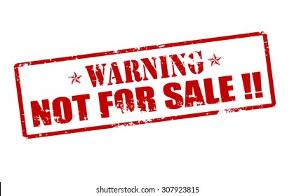 Rubber stamp with text warning not for sale inside, vector illustration
