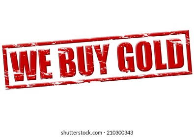 Rubber stamp with text we buy gold inside, vector illustration