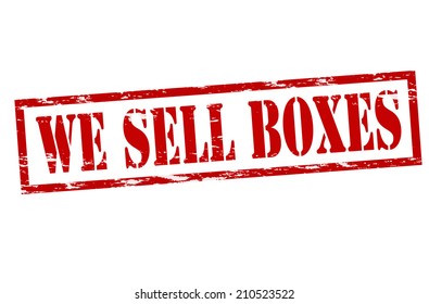 Rubber stamp with text we sell boxes inside, vector illustration