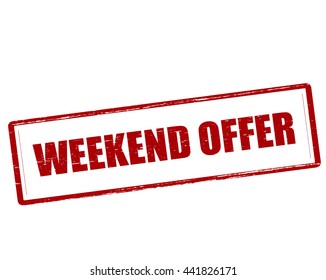 Rubber stamp with text weekend offer inside, vector illustration