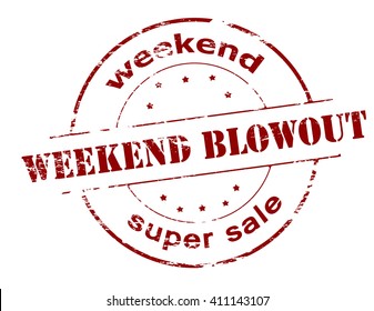Rubber stamp with text weekend super sale inside, vector illustration