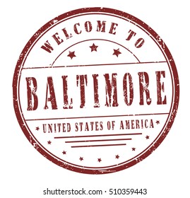 rubber stamp with text "welcome to Baltimore, United States of America" on white, vector illustration