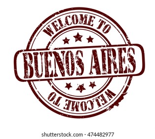 rubber stamp with text "welcome to Buenos Aires" on white, vector 