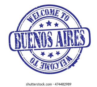 rubber stamp with text "welcome to Buenos Aires" on white, vector 