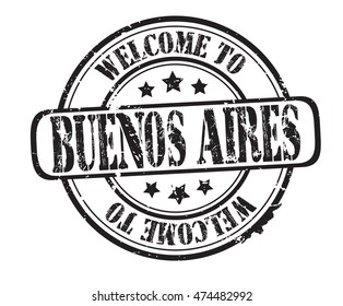 rubber stamp with text "welcome to Buenos Aires" on white, vector 