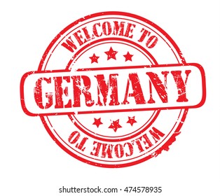 rubber stamp with text "welcome to Germany" on white, vector illustration