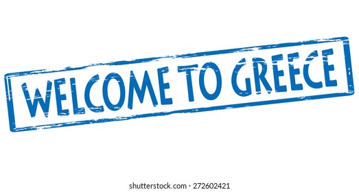 Rubber stamp with text welcome to Greece inside, vector illustration